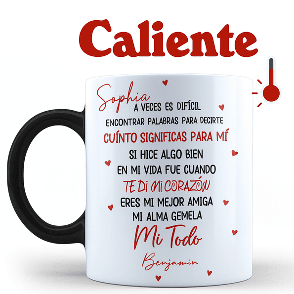 Tazón Mágico Personalizado con Mensaje y Nombres | Regalo Especial que Aparece con Calor 2