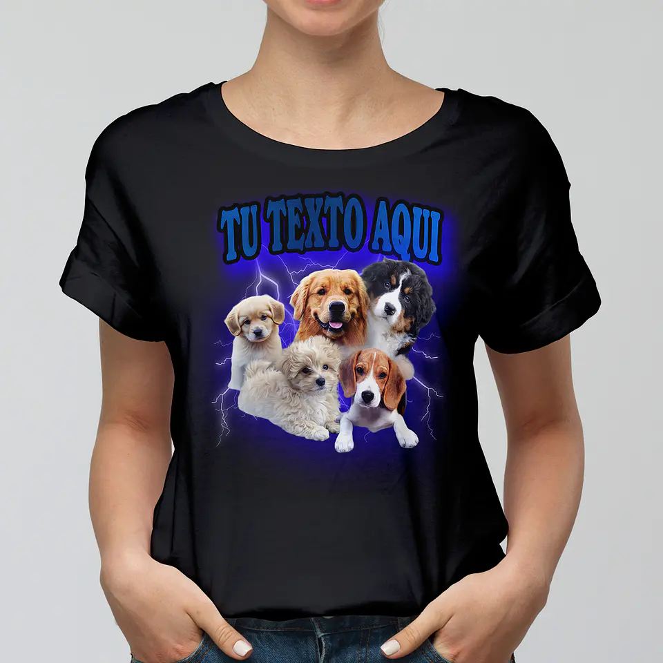Polera Personalizada con Fotos de Mascotas y Texto | Camiseta Unica 2