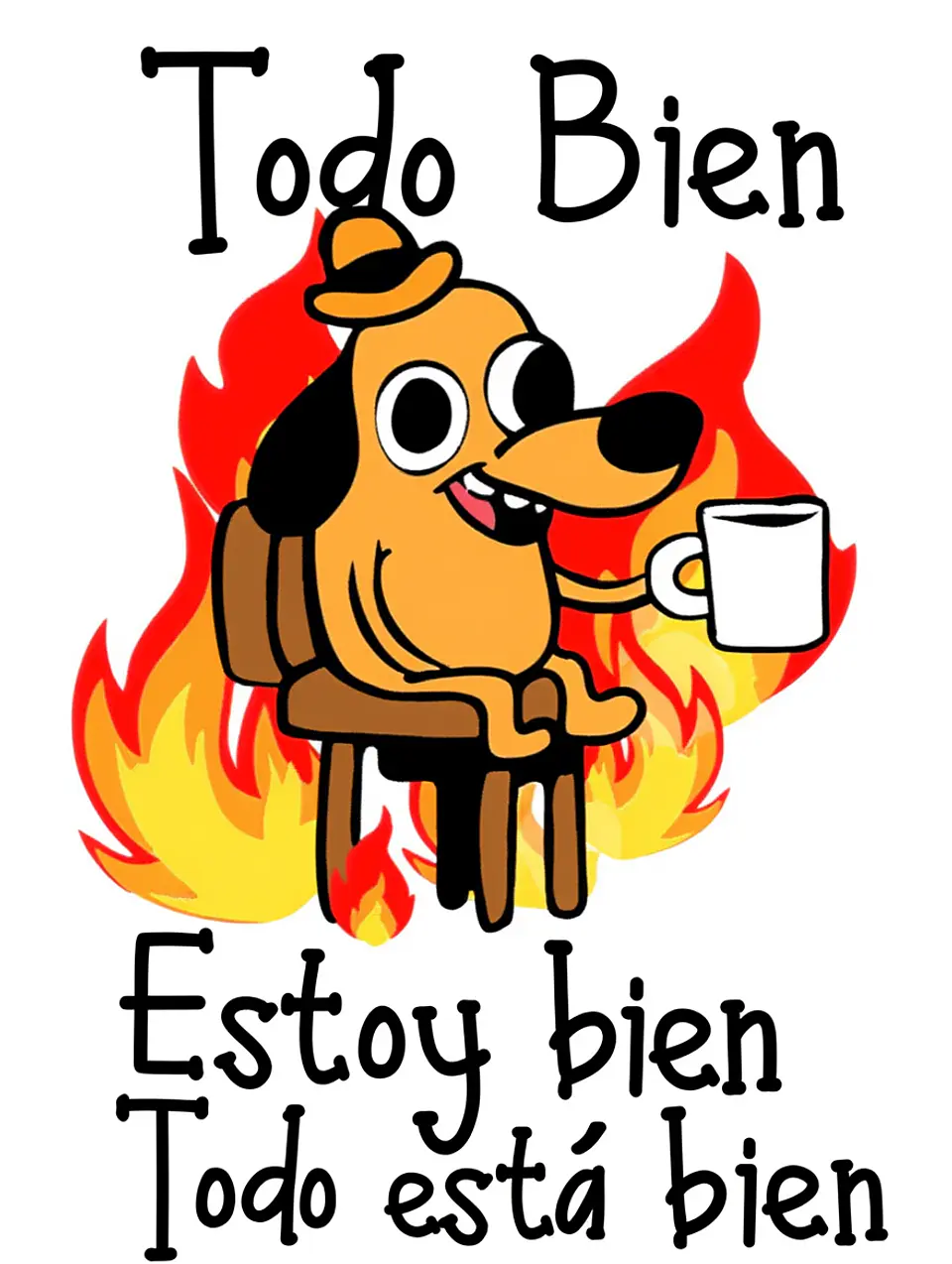 Tazón “Todo Bien, Estoy Bien” | Taza Meme Perro en Llamas | Regalo Divertido y Sarcástico 7