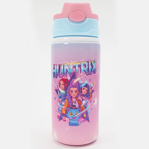 Botella de Agua HUNTRIX Infantil de Aluminio 500 ml | Con Bombilla Antiderrame