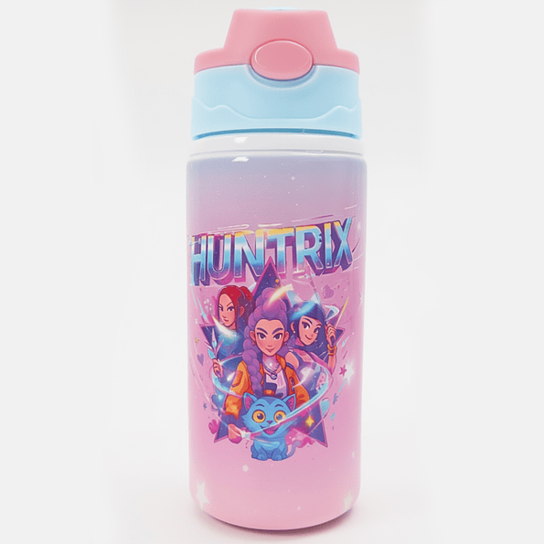 Botella de Agua HUNTRIX Infantil de Aluminio 500 ml | Con Bombilla Antiderrame 1