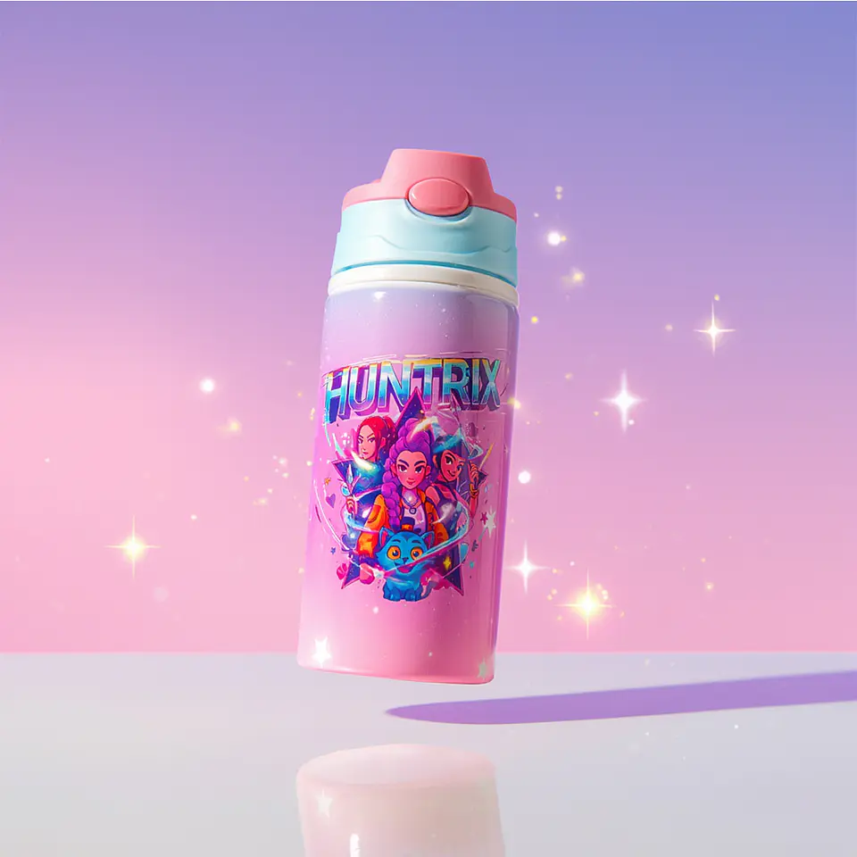 Botella de Agua HUNTRIX Infantil de Aluminio 500 ml | Con Bombilla Antiderrame 5