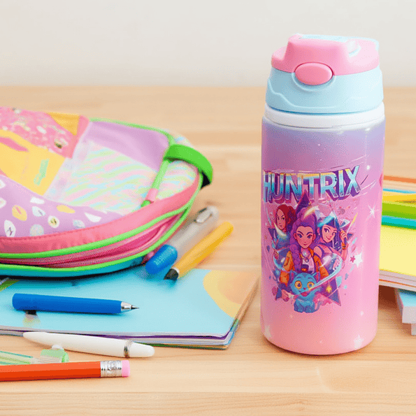 Botella de Agua HUNTRIX Infantil de Aluminio 500 ml | Con Bombilla Antiderrame 7