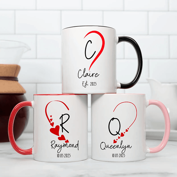 Pack 2 Tazones Personalizados para San Valentín | Tazas en Pareja con Nombres y Fecha 6