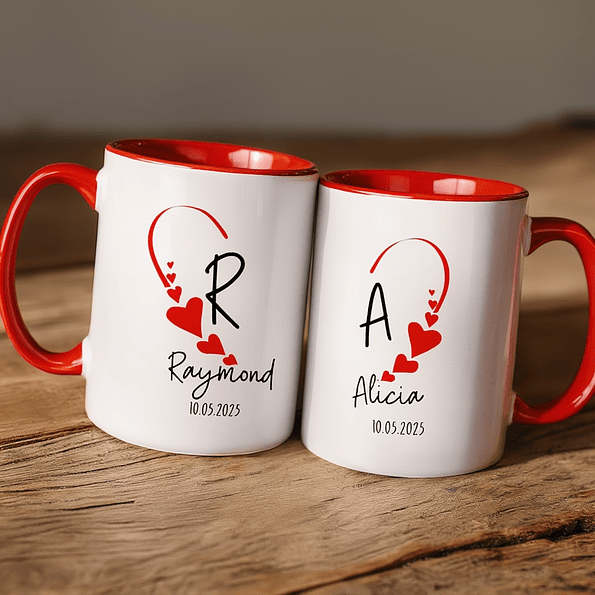 Pack 2 Tazones Personalizados para San Valentín | Tazas en Pareja con Nombres y Fecha 5