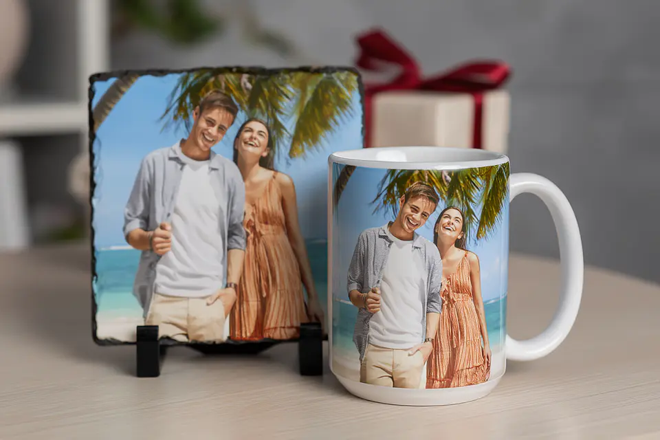 Pack San Valentín Personalizado: Tazón 15oz + Foto en Marco de Piedra 1