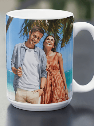 Pack San Valentín Personalizado: Tazón 15oz + Foto en Marco de Piedra