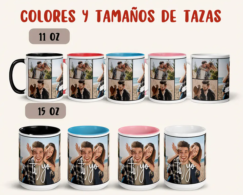 Pack San Valentín Personalizado: Tazón 15oz + Foto en Marco de Piedra 4