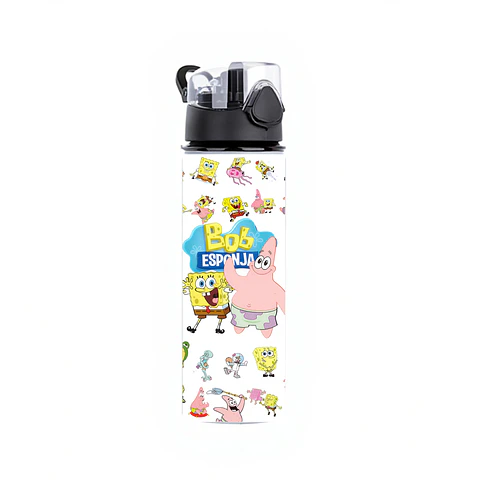 Botella de Agua Bob Esponja 750 ml de Aluminio | Libre de BPA | Uso Diario