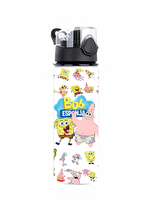 Botella de Agua Bob Esponja 750 ml de Aluminio | Libre de BPA | Uso Diario