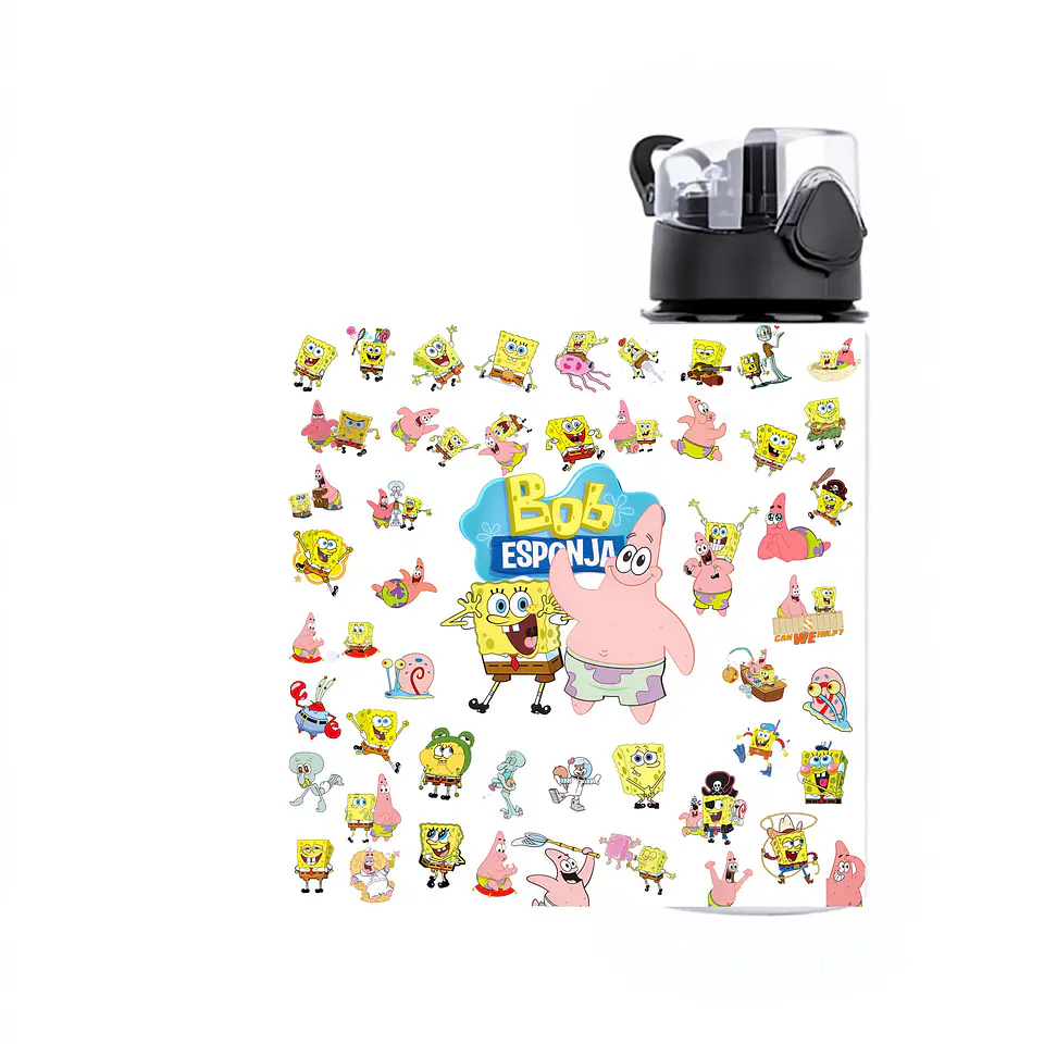 Botella de Agua Bob Esponja 750 ml de Aluminio | Libre de BPA | Uso Diario 2