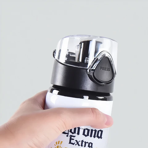 Botella de Agua de Aluminio 750 ml Estilo Corona Extra | Reutilizable y Liviana