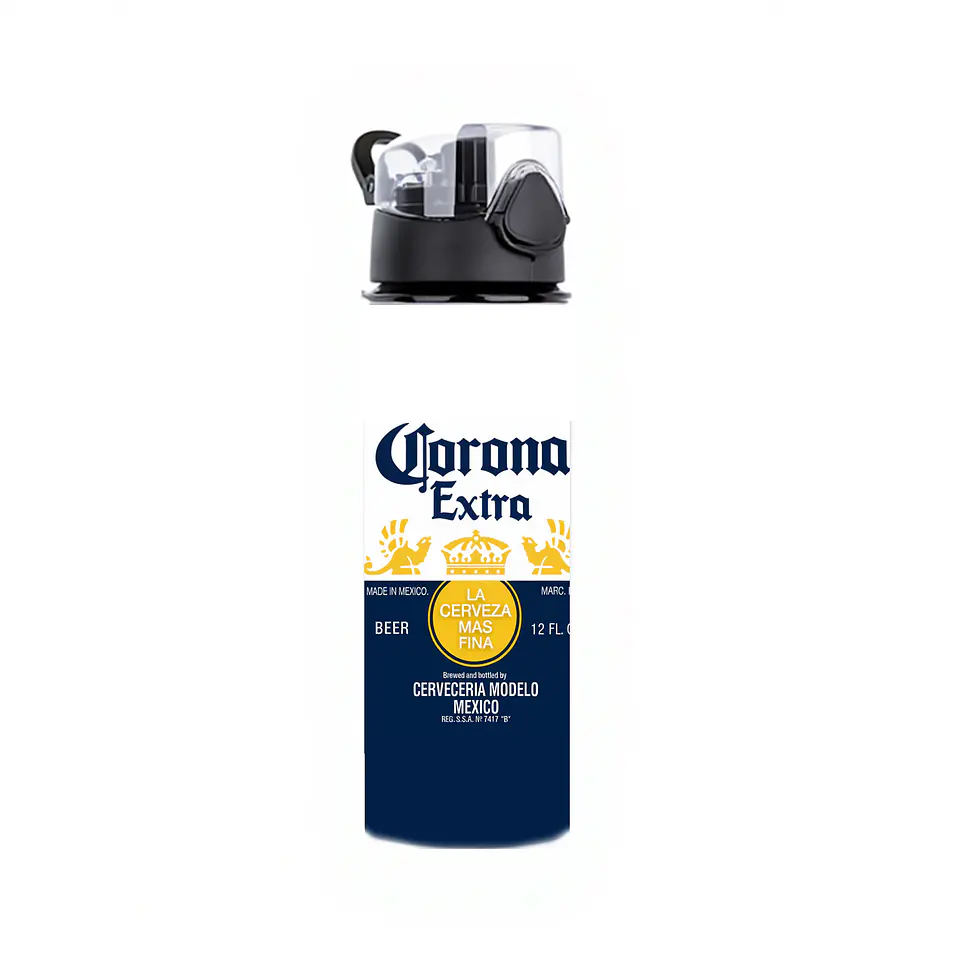 Botella de Agua de Aluminio 750 ml Estilo Corona Extra | Reutilizable y Liviana 3