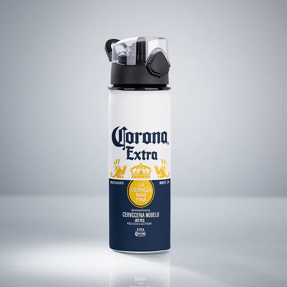 Botella de Agua de Aluminio 750 ml Estilo Corona Extra | Reutilizable y Liviana 1
