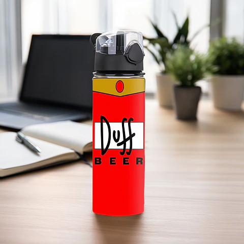 Botella de Agua de Aluminio 750 ml Duff Beer – Los Simpson | Reutilizable