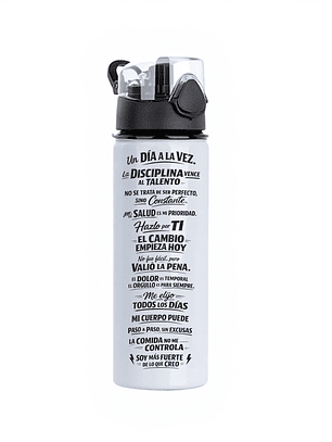 Botella Motivacional de Aluminio 750 ml para Gym y Deporte | Reutilizable