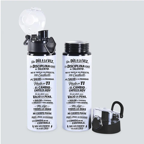 Botella Motivacional de Aluminio 750 ml para Gym y Deporte | Reutilizable
