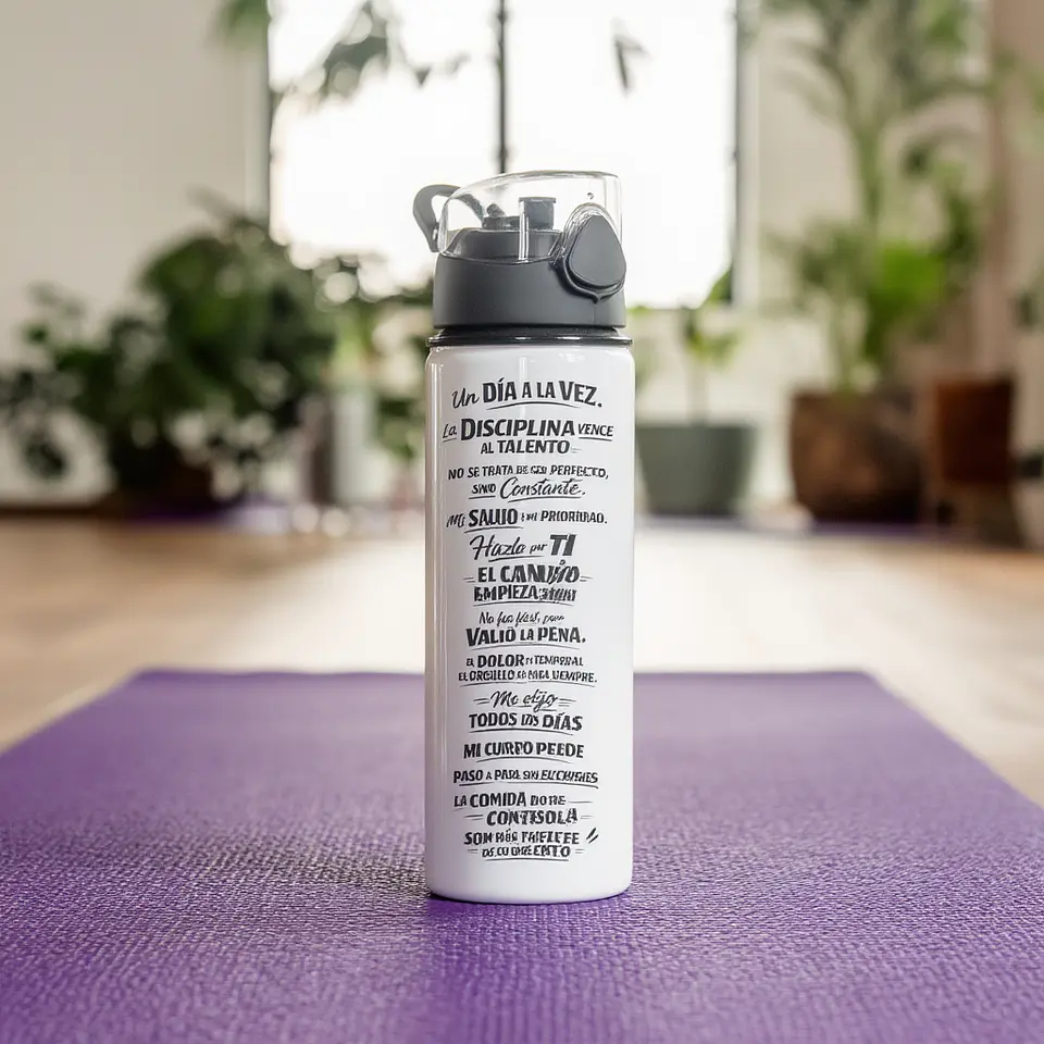 Botella Motivacional de Aluminio 750 ml para Gym y Deporte | Reutilizable 4