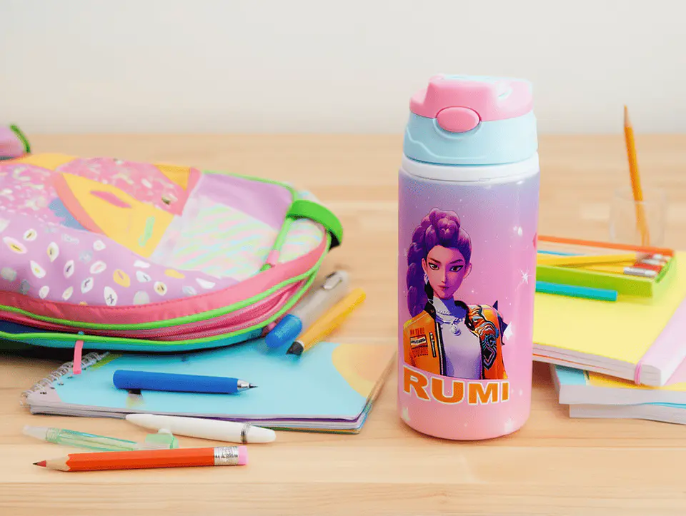 Botella de Agua K-Pop Demon Rumi 500 ml – Diseño Inspirado en Huntrix | Aluminio 3