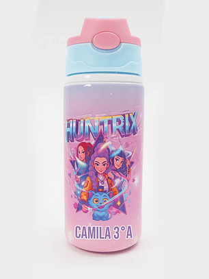 Botella Infantil Personalizada Huntrix K-POP Demon Hunter 500 ml con Nombre – Botella Escolar de Aluminio Libre de BPA | Tazasideas.cl