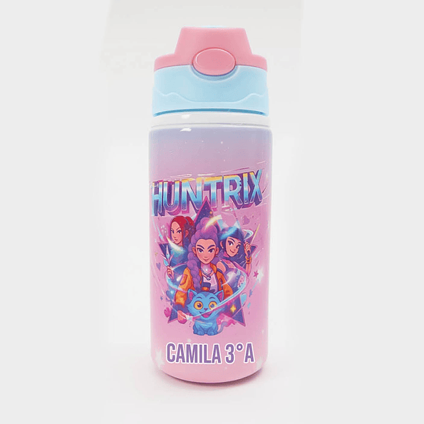 Botella Infantil Personalizada Huntrix K-POP Demon Hunter 500 ml con Nombre – Botella Escolar de Aluminio Libre de BPA | Tazasideas.cl 1