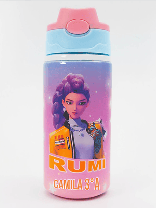 Botella Infantil Personalizada Rumi Huntrix K-POP Demon Hunter 500 ml con Nombre – Botella Escolar de Aluminio Libre de BPA | Tazasideas.cl