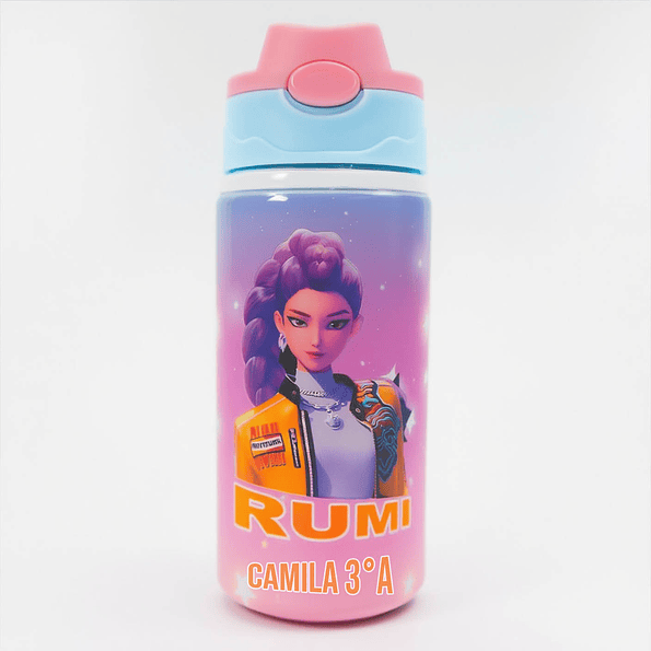 Botella Infantil Personalizada Rumi Huntrix K-POP Demon Hunter 500 ml con Nombre – Botella Escolar de Aluminio Libre de BPA | Tazasideas.cl 1