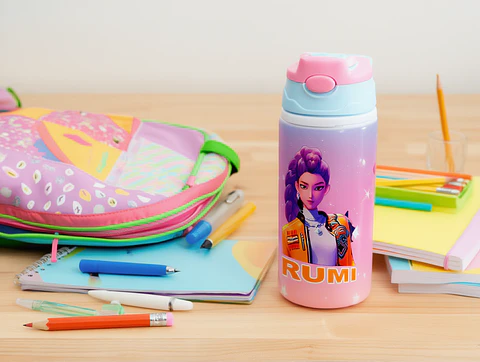 Botella Infantil Personalizada Rumi Huntrix K-POP Demon Hunter 500 ml con Nombre – Botella Escolar de Aluminio Libre de BPA | Tazasideas.cl