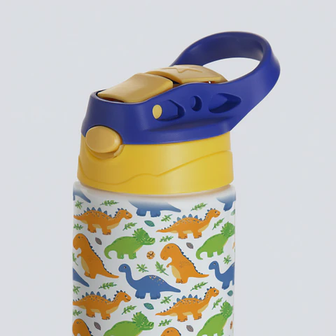 Botella Infantil Dinosaurios Personalizada 500 ml con Nombre y Curso – Aluminio Libre de BPA | Tazasideas.cl
