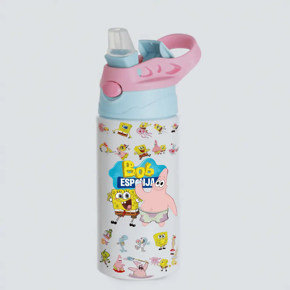 Botella Infantil de Bob Esponja Personalizada con Nombre | 500 ml | Botella Escolar Niños 1