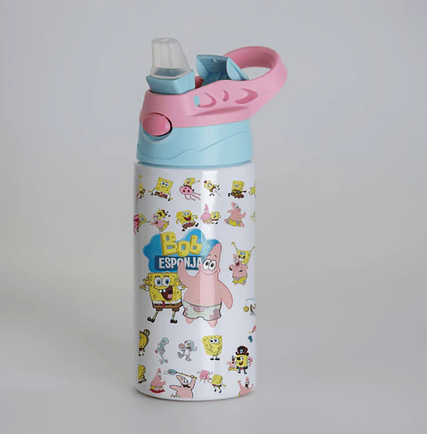 Botella Infantil de Bob Esponja Personalizada con Nombre | 500 ml | Botella Escolar Niños