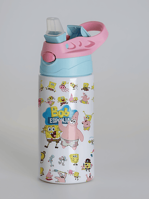Botella Infantil de Bob Esponja Personalizada con Nombre | 500 ml | Botella Escolar Niños