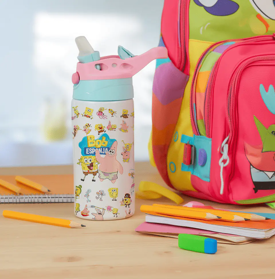 Botella Infantil de Bob Esponja Personalizada con Nombre | 500 ml | Botella Escolar Niños 3