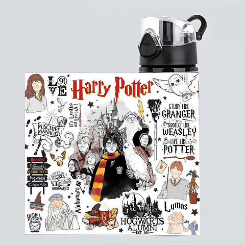 Botella de Agua Harry Potter 750 ml de Aluminio con Tapa Antiderrame – Botella Deportiva Hogwarts