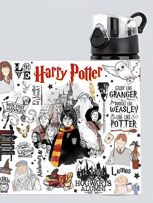 Botella de Agua Harry Potter 750 ml de Aluminio con Tapa Antiderrame – Botella Deportiva Hogwarts