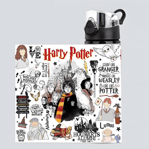 Botella de Agua Harry Potter 750 ml de Aluminio con Tapa Antiderrame – Botella Deportiva Hogwarts 2