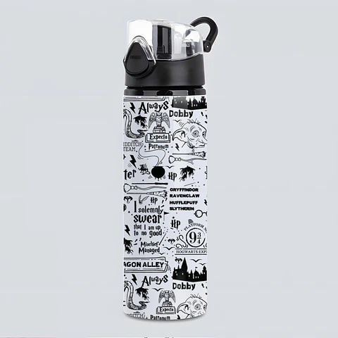 Botella de Agua Harry Potter 750 ml de Aluminio con Tapa Antiderrame y Botón – Diseño Always Hogwarts