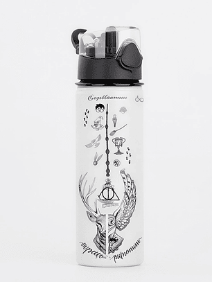 Botella de Agua Inspirada en Harry Potter 750 ml de Aluminio con Tapa Antiderrame y Botón