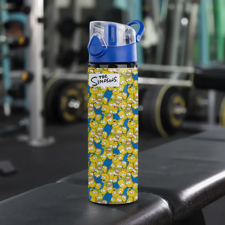 Botella de Agua 750 ml Los Simpson | Botella Aluminio Deportiva Reutilizable Diseño Lisa Simpson 3