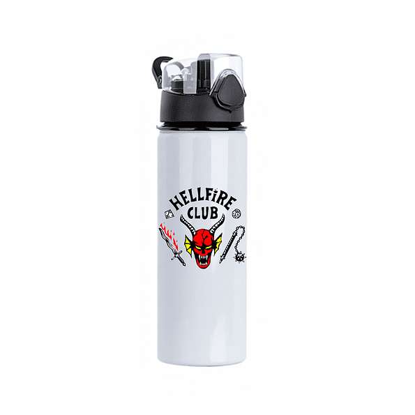 Botella de Agua Hellfire Club 750 ml | Botella Aluminio Reutilizable Inspirada en Stranger Things 1