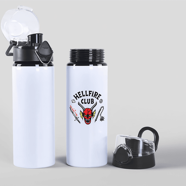 Botella de Agua Hellfire Club 750 ml | Botella Aluminio Reutilizable Inspirada en Stranger Things 2