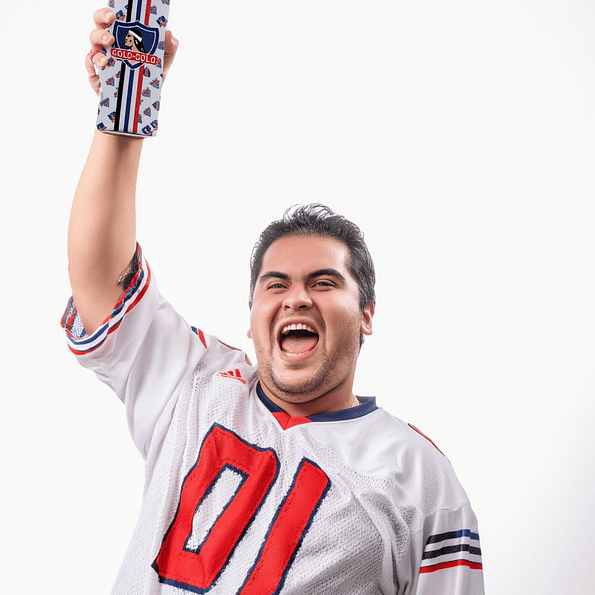 Botella de Agua 750ml Aluminio Diseño Fútbol Blanco y Negro Estilo Colo Colo 6