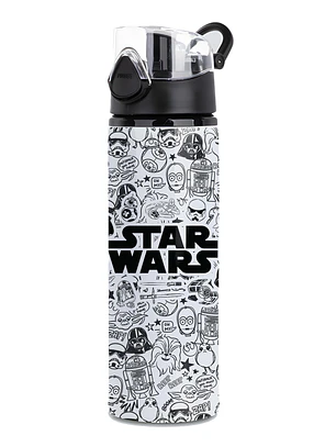 Botella de Agua 750ml Star War Aluminio Diseño Galáctico Espacial Blanco y Negro