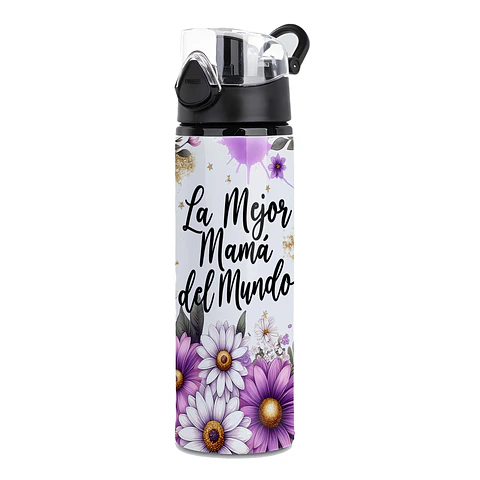 Botella Deportiva Mamá 750 ml “La Mejor Mamá del Mundo” | Regalo Día de la Madre