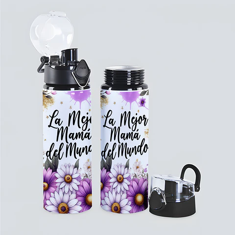 Botella Deportiva Mamá 750 ml “La Mejor Mamá del Mundo” | Regalo Día de la Madre