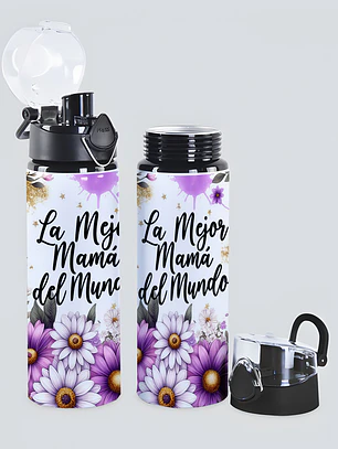 Botella Deportiva Mamá 750 ml “La Mejor Mamá del Mundo” | Regalo Día de la Madre