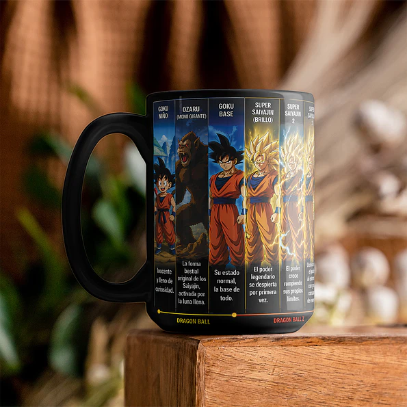 Tazón Dragon Ball Fases de Goku 15oz | Taza Anime Goku Todas sus Transformaciones | Regalo Otaku 5