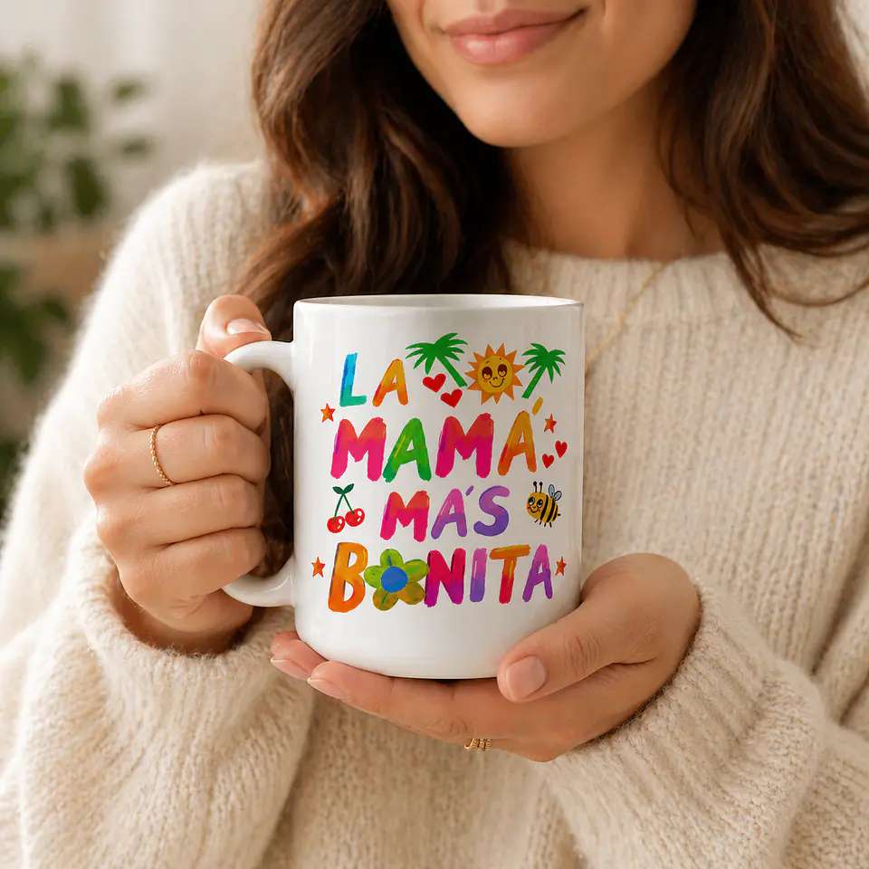 Tazón 15oz “La Mamá Más Bonita” Inspirado en Karol G – Regalo Original Día de la Madre 6