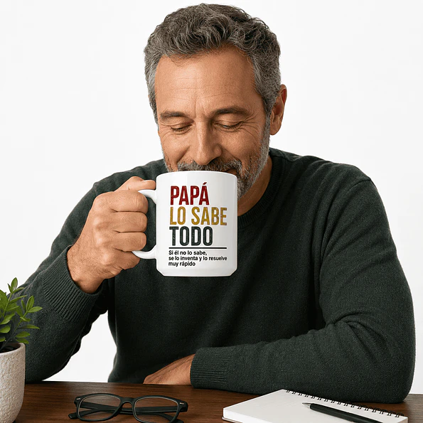 Tazón Papá Lo Sabe Todo 15 o 11 Oz | Taza Divertida para Regalo Día del Padre 3