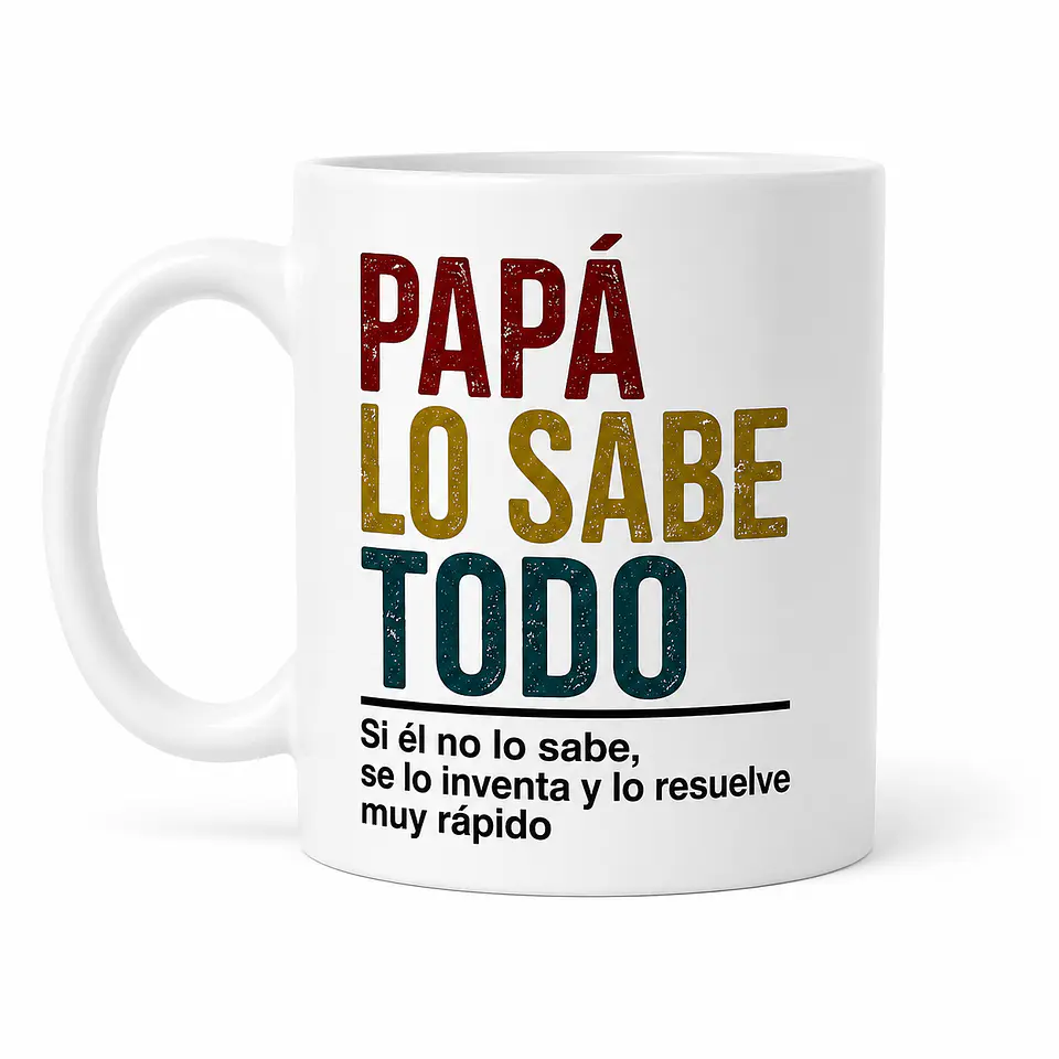 Tazón Papá Lo Sabe Todo 15 o 11 Oz | Taza Divertida para Regalo Día del Padre 5